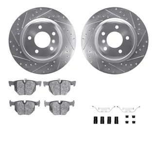 R1 Concepts WGSH1-31087 eLINE Rotor - Drilled & Slotted - Silver W/ Performance Pads